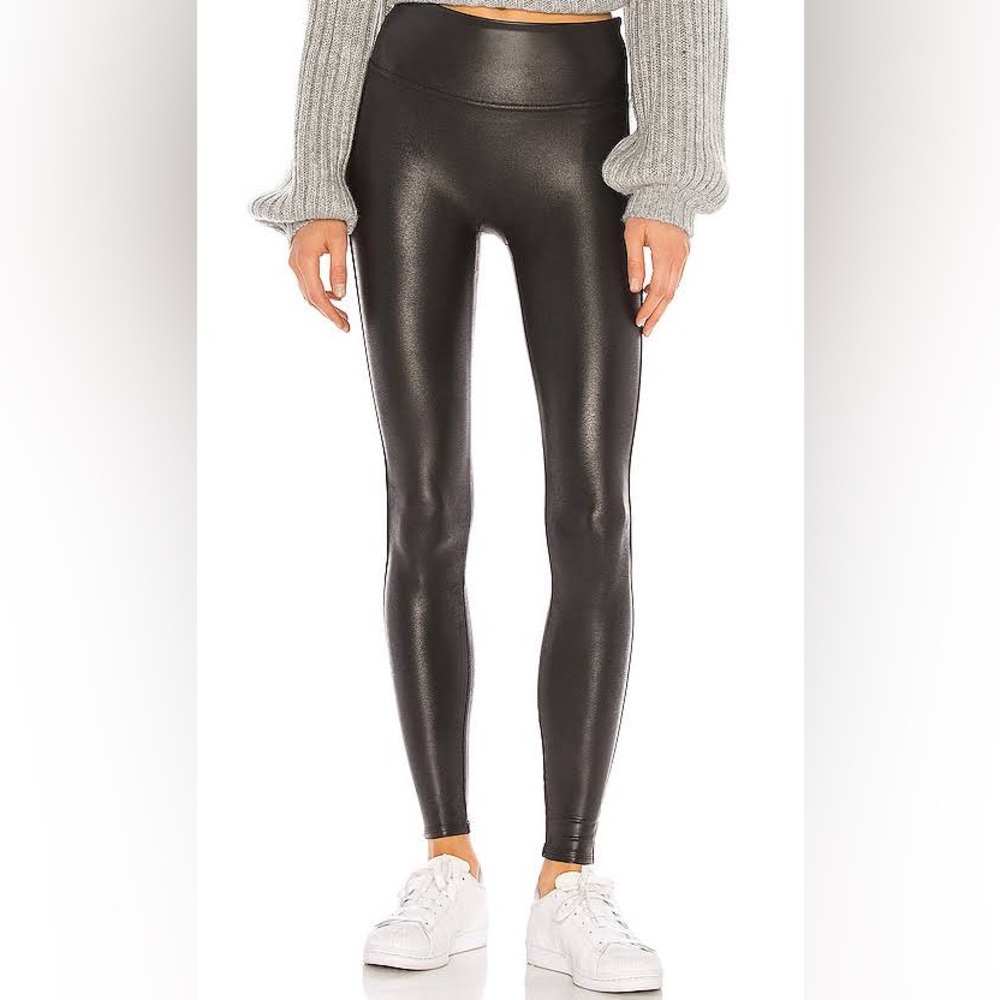 Spank faux leather leggings